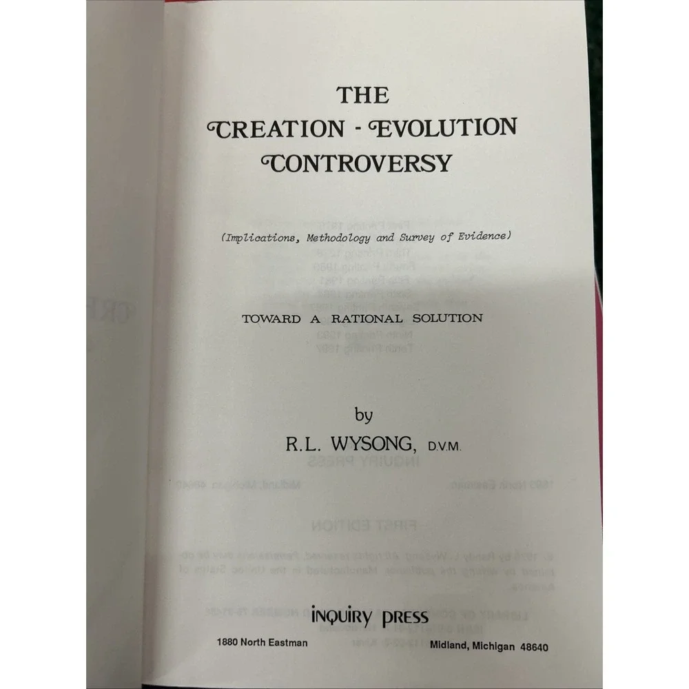 The Creation Evolution Controversy By Randy Wysong 1st Edition Trade Papeback